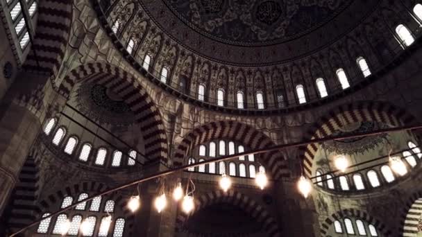 Elegante Esplendor Abovedado Mezquita Selimiye Edirne Turquía Ejemplificando Arquitectura Islámica — Vídeo de stock