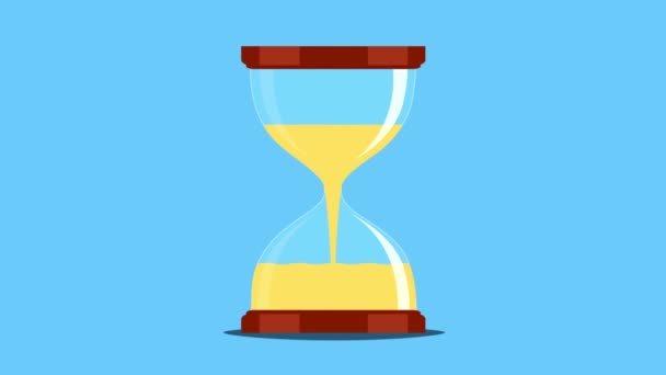 Time Passage Animation Hourglass Sand Timer Turning Upside — Stock Video