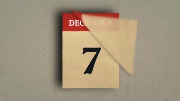 Обратный Отсчет Анонс Календаря Декабрь Новый Год — стоковое видео