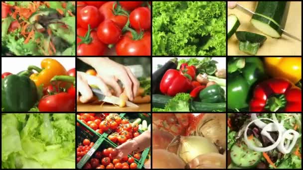 Variedade Vegetal Montagem Close Legumes Mistos Frescos — Vídeo de Stock