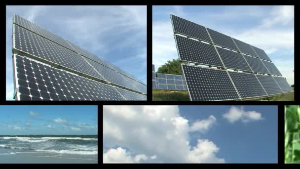 Yarının Gücü Yenilenebilir Enerji Güneş Panelleri Montajı — Stok video