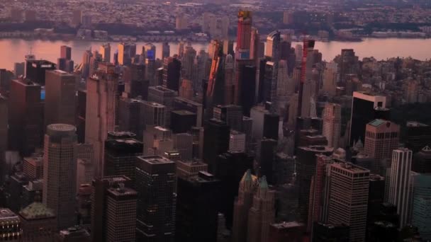 Vista Aérea Ilha Manhattan Acima Cidade Nova York — Vídeo de Stock