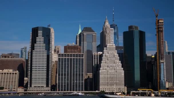 Вид Нью Йорка Нижня Манхеттенська Скайлайн — стокове відео