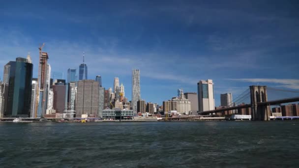 View New York City Lower Manhattan Skyline — Stock Video
