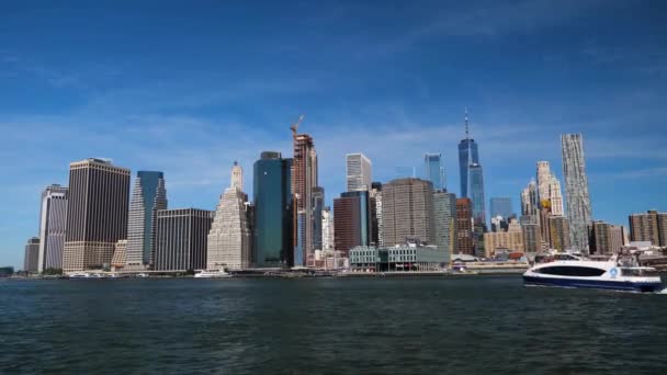 New York Manzarası Aşağı Manhattan Skyline — Stok video