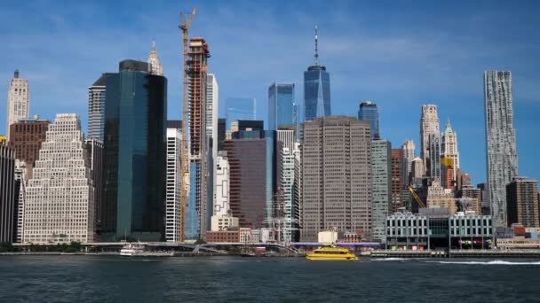 Vista Cidade Nova York Lower Manhattan Skyline — Vídeo de Stock