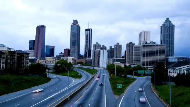 アトランタ ラッシュのダウンタウン 都市交通の4Kタイムラプス — ストック動画