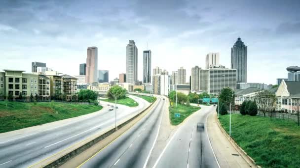 Rychlý Městský Impuls Časový Odstup Dynamického Dopravního Toku Atlanty — Stock video