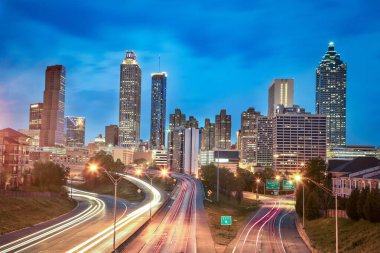 Atlanta Rush şehir merkezi: Şehir trafiğinin 4K 'sı, gece gündüz 
