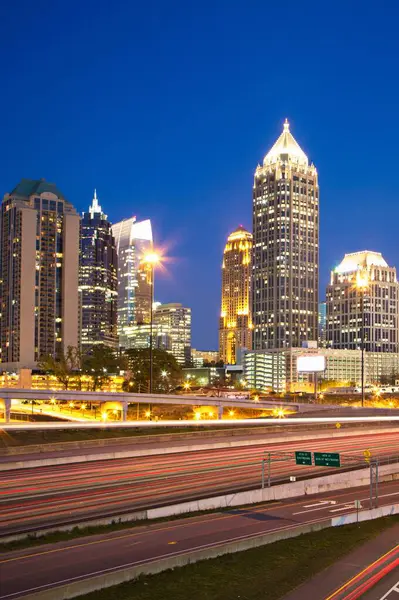 stock image Downtown Atlanta Rush: 4K of Urban Traffic, day to night 