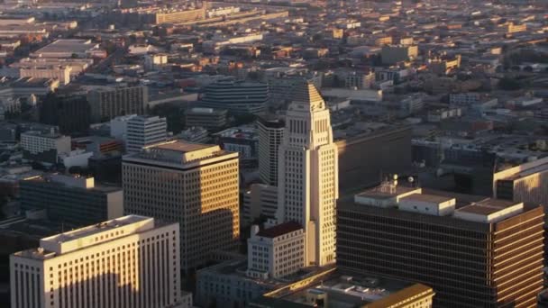 Radnice Majesty Aerial View Los Angeles City Hall Civic Center — Stock video