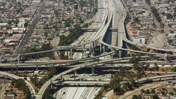California Highways Aerial Widok Autostrady Skrzyżowania Stanach Zjednoczonych — Wideo stockowe