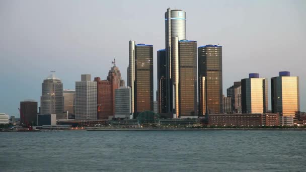 Dynamic Detroit Immersive Video Michigan Largest City Key Port Rio — Vídeo de Stock