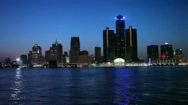 デトロイト発見 デトロイト川のミシガン最大の都市とキーポートの壮大な4Kビデオ — ストック動画