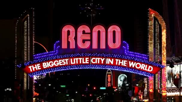 Zwiedzanie Reno Video Największe Małe Miasto Świecie Dom Kasyn Miejsce — Wideo stockowe
