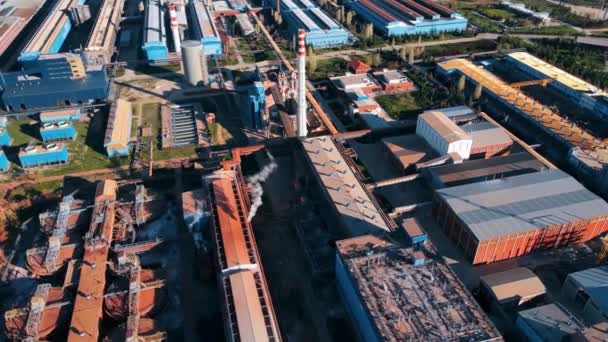 Erhöhte Perspektiven Ultra Video Von Industriegebiet Mit Aluminiumhüttenwerk — Stockvideo