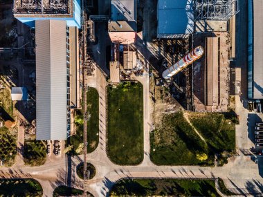 Elevated Perspectives: 4K Ultra HD image of Industrial Area with Aluminum Metallurgical Plant clipart
