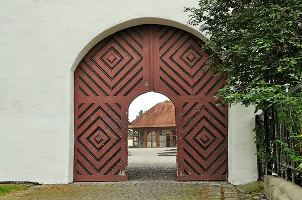Pfleghof, Langenau, Güney Almanya, Almanya, Avrupa 'daki Kemer Yolu