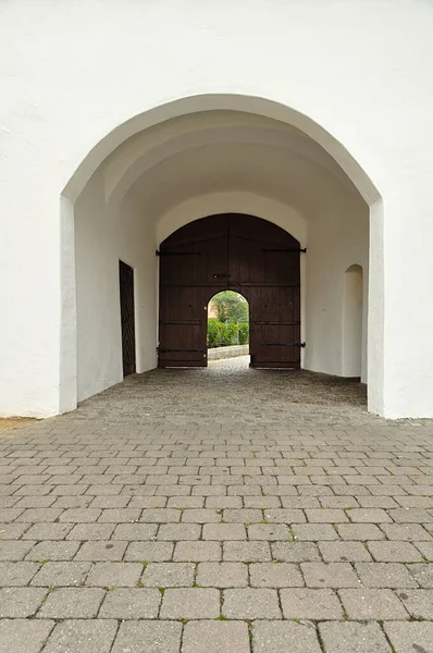 Pfleghof, Langenau, Güney Almanya, Almanya, Avrupa 'daki Kemer Yolu
