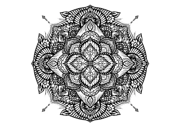 Mandala Patrón Circular Hoja Flor Pétalo Vector Illustration Lotus Flor — Archivo Imágenes Vectoriales