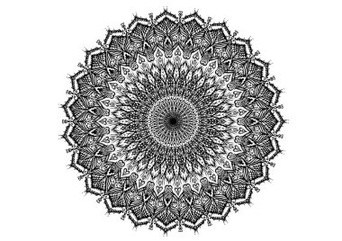 Mandala dairesel desenli yaprak yaprağı çiçek yaprağı çizimi. Etnik tarz için nilüfer çiçeği, Henna, Mehndi, dövme ve dekorasyon. Sanat basit grafik tasarımı. Çiçeksel oryantal çizim çizimi..
