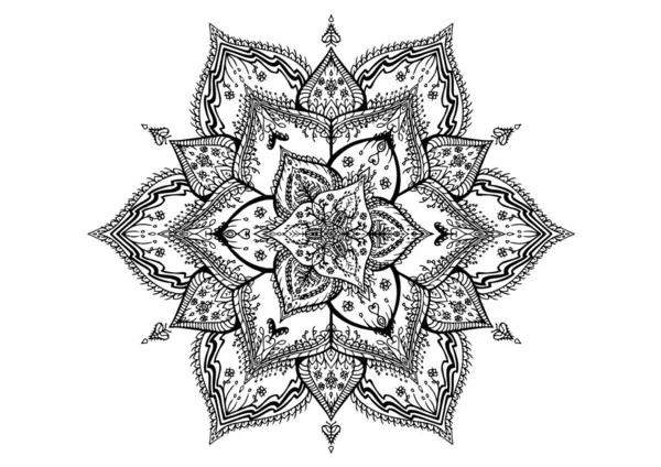 Mandala Kreisförmige Muster Blatt Blume Blütenblatt Vektor Illustration Lotusblume Für — Stockvektor