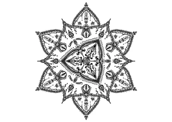 Mandala Kreisförmige Muster Blatt Blume Blütenblatt Vektor Illustration Lotusblume Für — Stockvektor