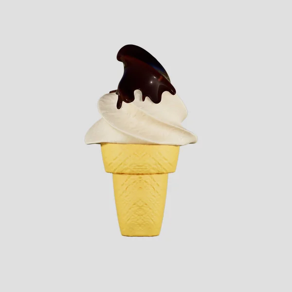 Παγωτό Χωνάκι Βάφλας Είναι Πεντανόστιμο Εξαιρετικά Λεπτομερής Απόδοση Εικόνα Μακέτα — Φωτογραφία Αρχείου