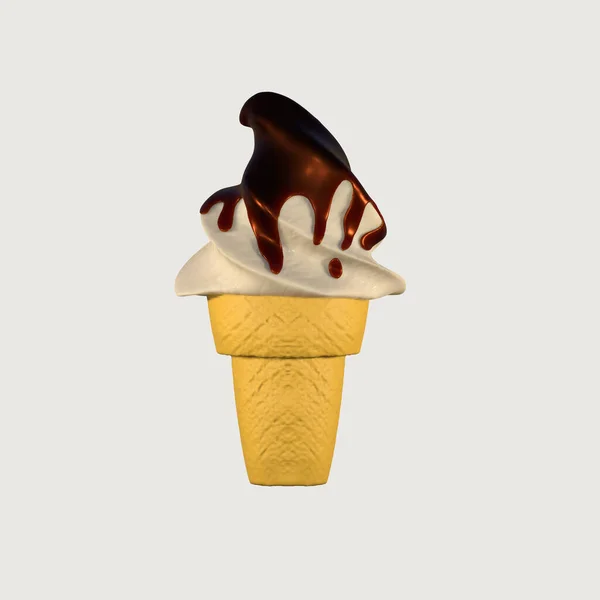 Παγωτό Χωνάκι Βάφλας Είναι Πεντανόστιμο Εξαιρετικά Λεπτομερής Απόδοση Εικόνα Μακέτα — Φωτογραφία Αρχείου