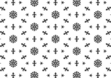 Desen Çiçek ve Geometrik elementler. Kusursuz Çiçeksiz Etnik Şablon. Arap Kızılderili Motifleri Soyut Çiçek Süsleme Çizgisi. Vektör Duvar Kağıdı Kumaş Kağıt Siyah ve Beyaz Grafik Tasarımı