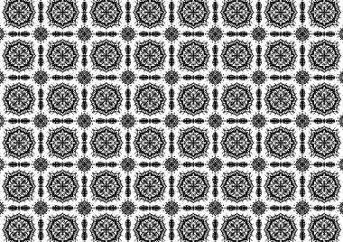 Desen Çiçek ve Geometrik elementler. Kusursuz Çiçeksiz Etnik Şablon. Arap Kızılderili Motifleri Soyut Çiçek Süsleme Çizgisi. Vektör Duvar Kağıdı Kumaş Kağıt Siyah ve Beyaz Grafik Tasarımı