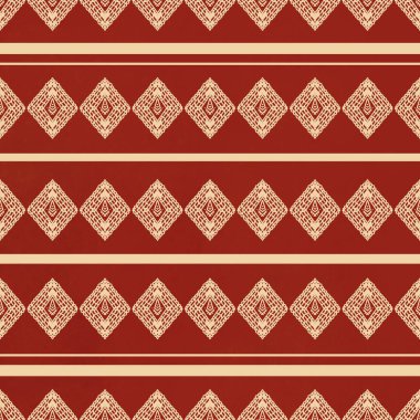 Etnik vintage retro-oryantal geometrik stil dikişsiz desen. Soyut geleneksel halk. Ikat tropikal doku tekstil arka planı. Soyut el çizimi.