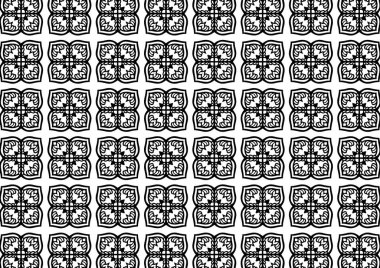 Desen Çiçek ve Geometrik elementler. Kusursuz Çiçeksiz Etnik Şablon. Arap Kızılderili Motifleri Soyut Çiçek Süsleme Çizgisi. Vektör Duvar Kağıdı Kumaş Kağıt Siyah ve Beyaz Grafik Tasarımı