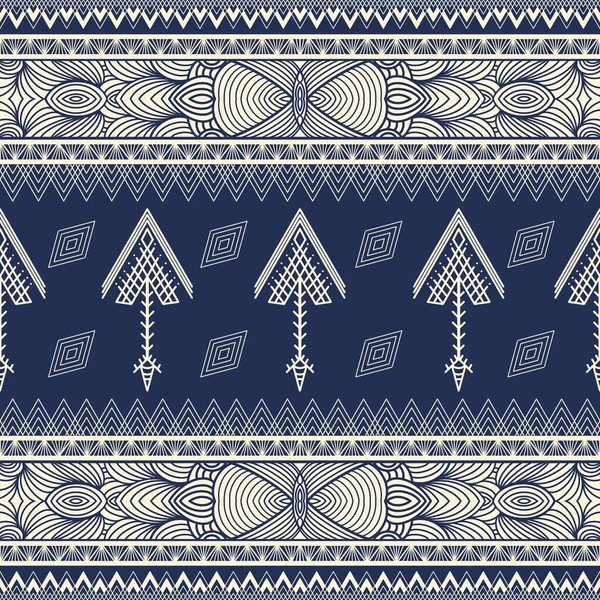 民族复古东方几何风格无缝图案 摘要传统民俗文化 热带质地纺织品背景 手绘摘要 — 图库照片