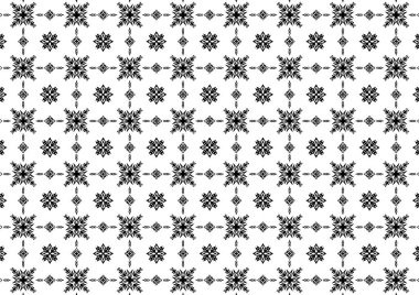 Desen Çiçek ve Geometrik elementler. Kusursuz Çiçeksiz Etnik Şablon. Arap Kızılderili Motifleri Soyut Çiçek Süsleme Çizgisi. Vektör Duvar Kağıdı Kumaş Kağıt Siyah ve Beyaz Grafik Tasarımı