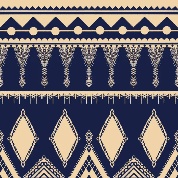 Etnik vintage retro-oryantal geometrik stil dikişsiz desen. Soyut geleneksel halk. Ikat tropikal doku tekstil arka planı. Soyut el çizimi.