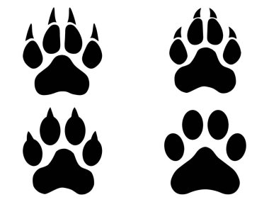 Panter pati siluet vektör sanatı seti