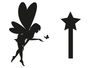 Peri silueti vektör sanatı