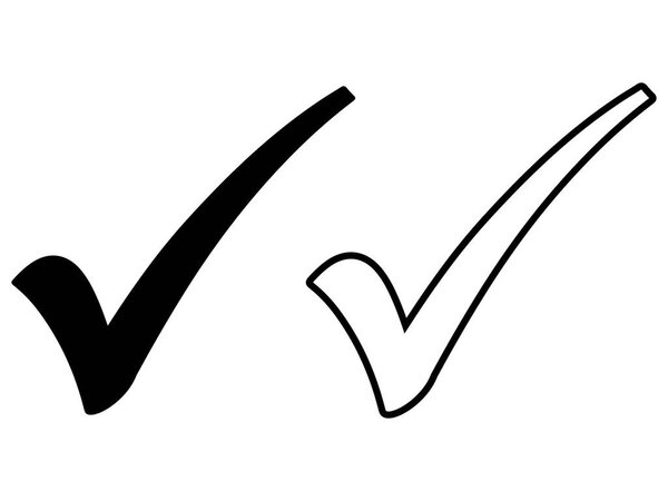 Набор значков галочки силуэт векторного искусства