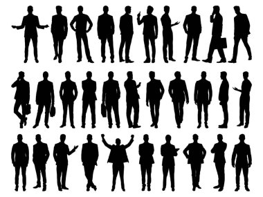 İş Adamları siluet vektör sanatı kümesi