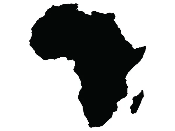 África Mapa Silhueta Arte Vetorial — Vetor de Stock