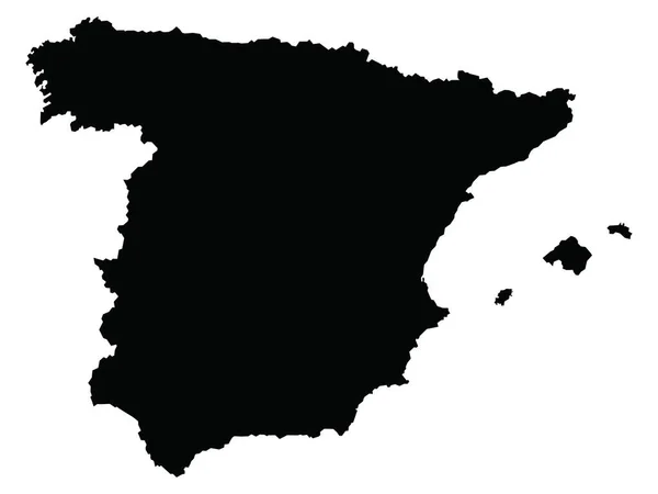 Spain Map Silhouette Vector Art — Stock Vector