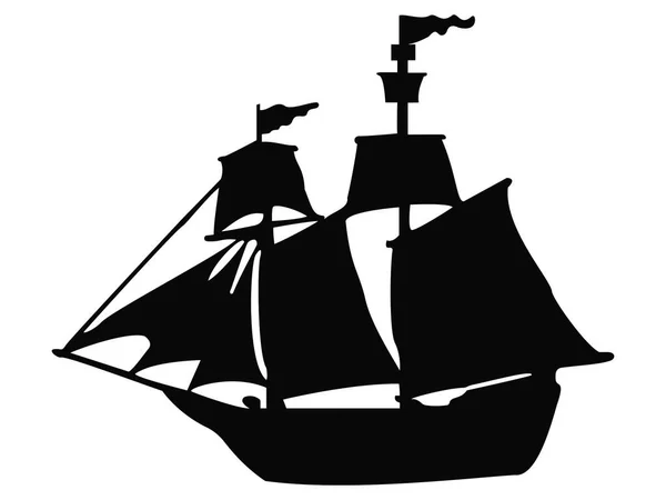 Pirate Ship Silhouette Vector Art — Stock Vector