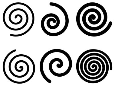 Spiral siluet vektör sanatı kümesi