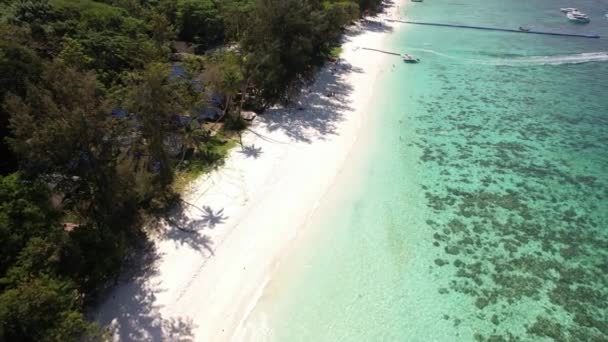 Hava Görüntüleri Koh Hey Mercan Adası Phuket Sporları Beyaz Kum — Stok video