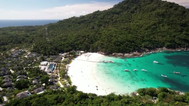 Luftoptagelser Koh Racha Yai Raya Island Phuket Blødt Hvidt Sand – Stock-video