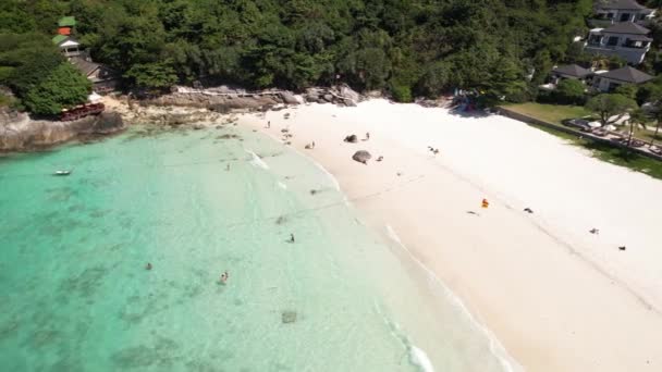 Hava Görüntüleri Koh Racha Yai Raya Adası Phuket Yumuşak Beyaz — Stok video