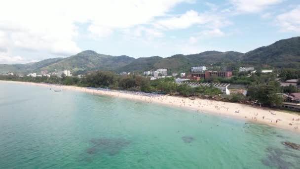 Luchtfoto Drone Beeldmateriaal Kata Noi Beach Karon Phuket Thailand Met — Stockvideo