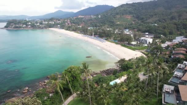 Aerial Drone Footage Kata Noi Beach Karon Phuket Thailand Feed — стоковое видео