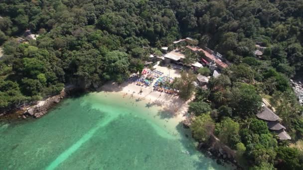 Aerial Drone Video Paradise Beach Kathu Phuket Tajlandia Wyposażony White — Wideo stockowe